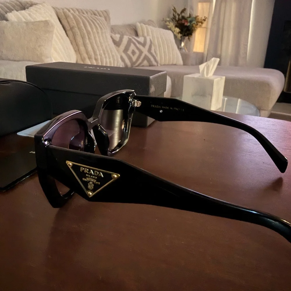 Prada Black Gradient Square Acetate Sunglasses - Picture 3 of 4